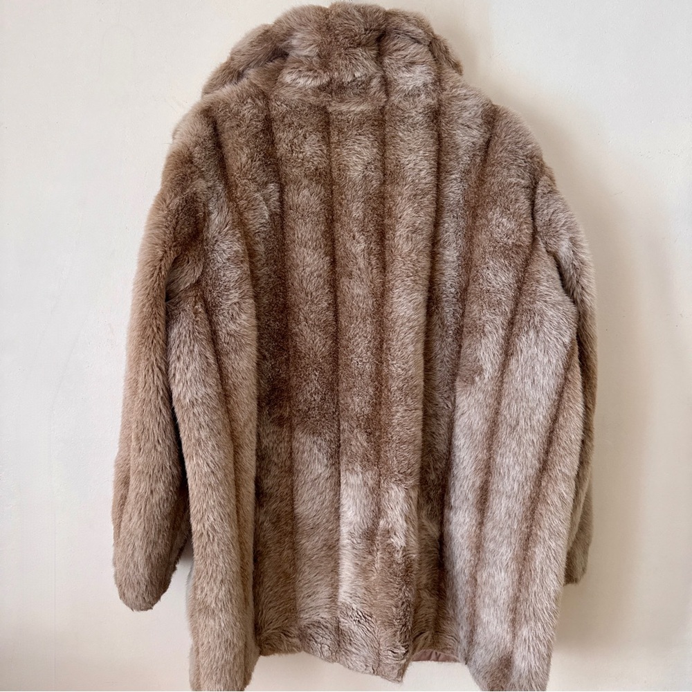 Roaman's Plush Faux Fur Teddy Jacket in Tan - Picture 3 of 6